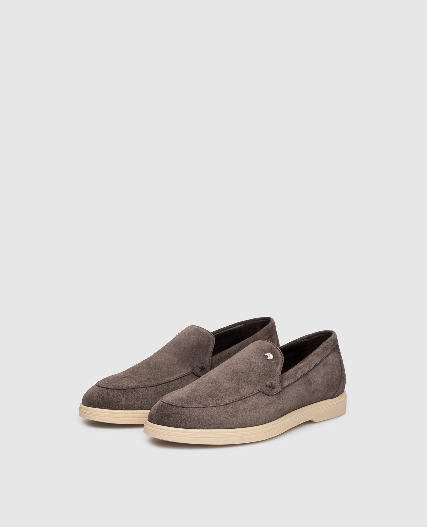 

Brown suede loafers with emblem Stefano Ricci