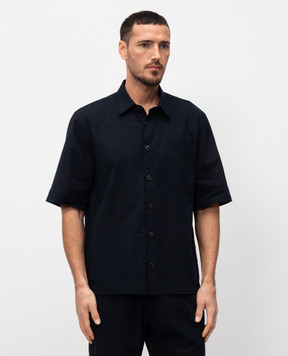 Cashmere&Whiskey Blue shirt with linen 0335900264