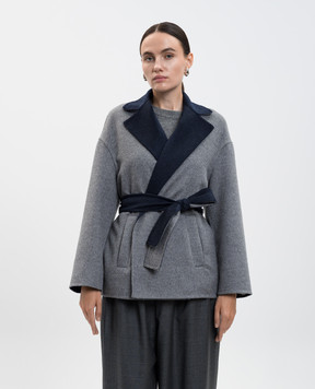 Heresis Gray cropped wool coat DG8070H420