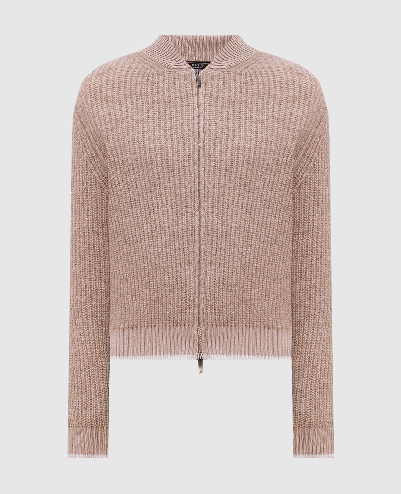Beige wool and cashmere cardigan peserico