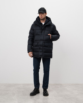 Moncler Blue down jacket with logo patch J20911C0001557843