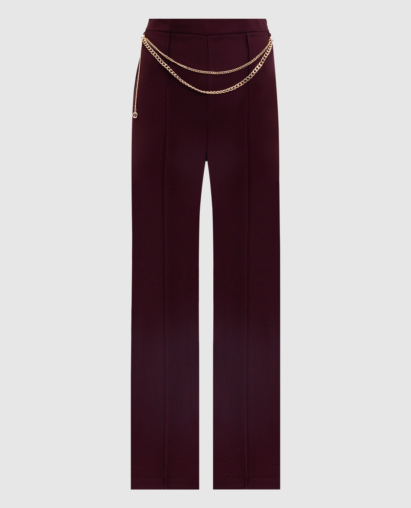 

Burgundy flared pants with chain Twinset