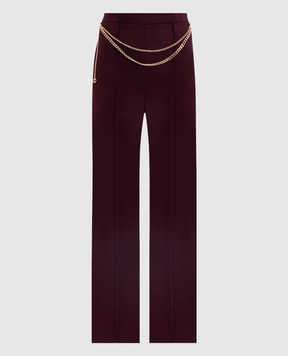 Twinset Burgundy flared pants with chain 252TP2281