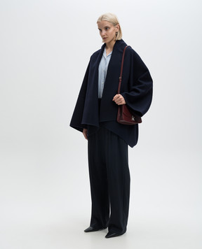 The Row Blue Mavis asymmetrical wool and cashmere kimono coat 8123W3072