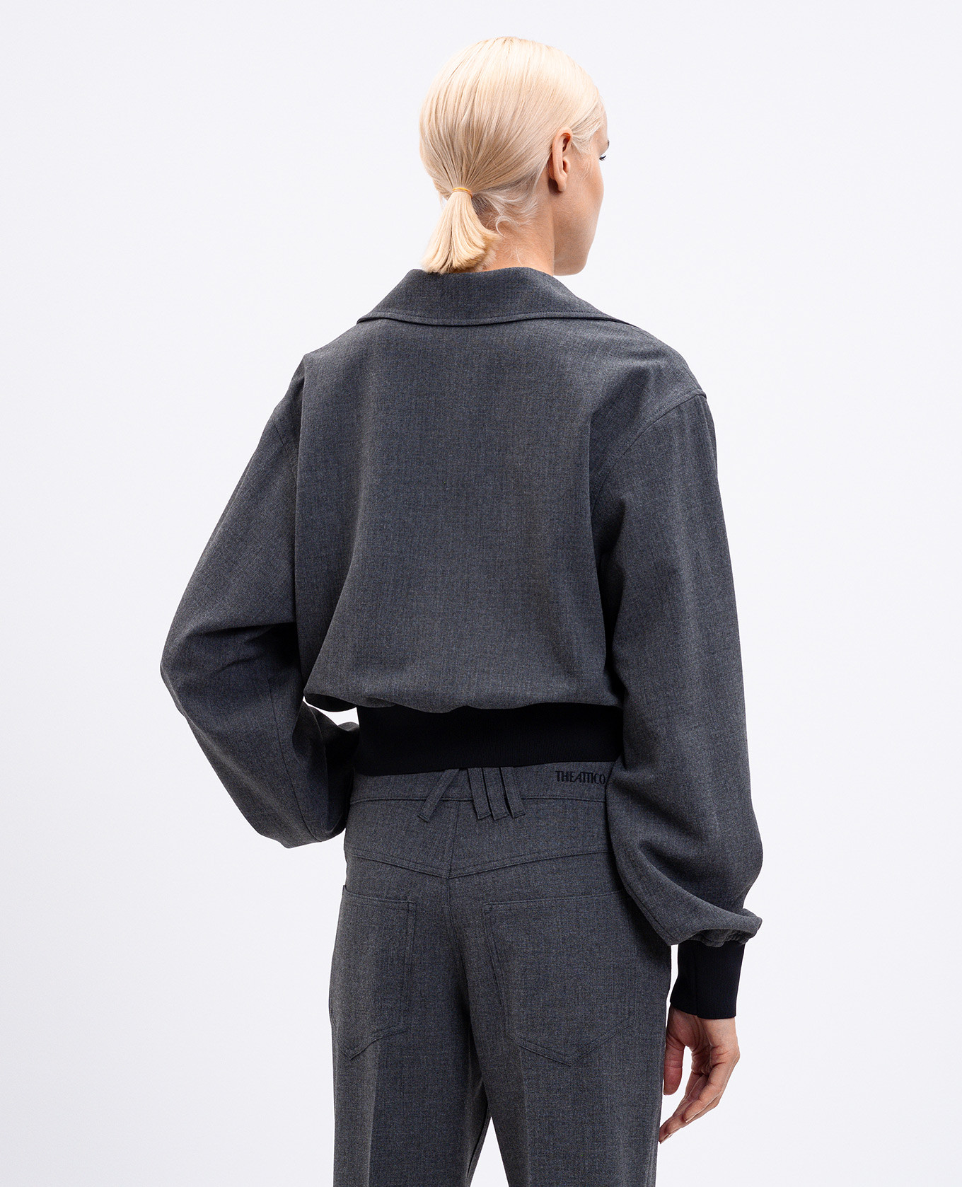 Gray blouse with logo embroidery The Attico 4