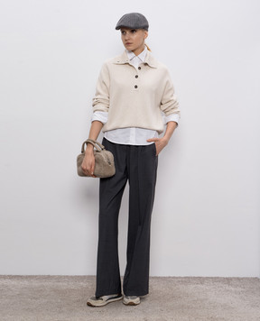 Brunello Cucinelli Beige sweater with lurex MAZ260214P