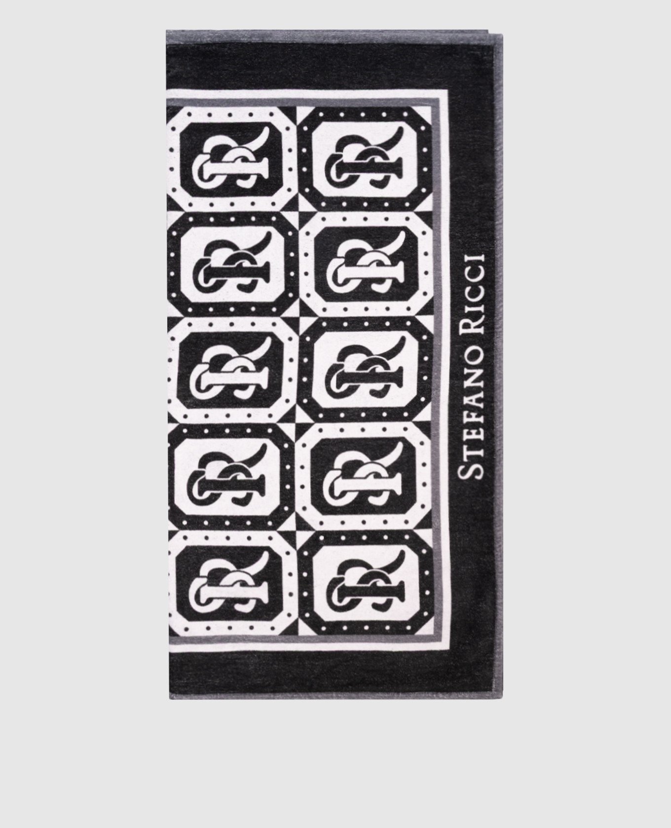

Black terry towel with monogram logo print Stefano Ricci