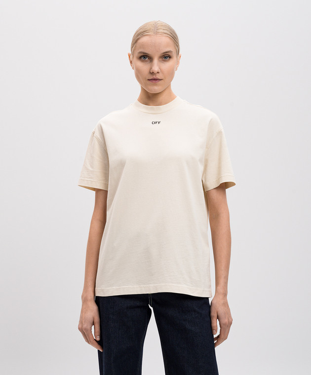 Tシャツ・カットソー OFF WHITE Women Tops OWAA089 WHITE White Cloud Arrow T-Shirt in NEUTRALS for Women | Off-White™