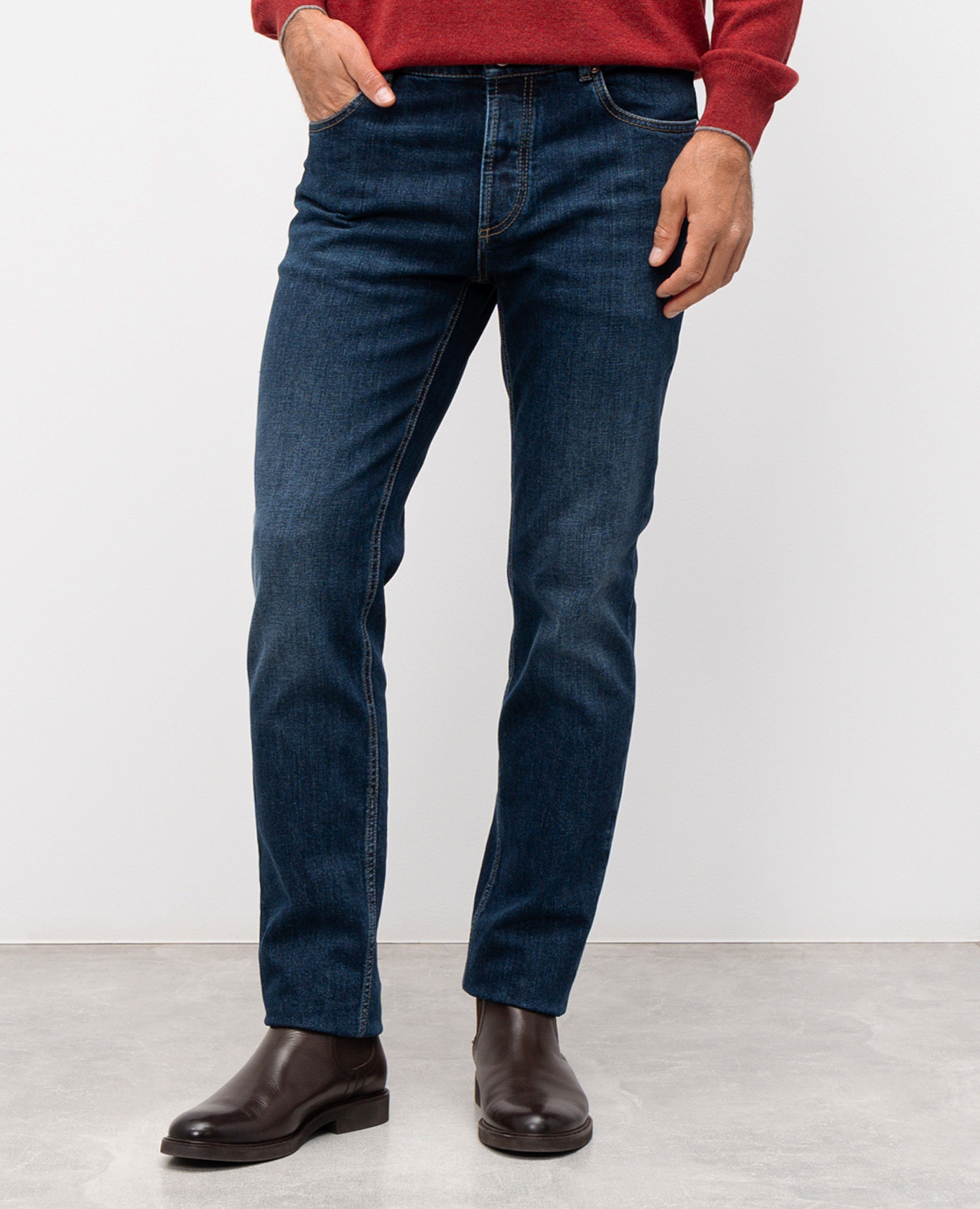 

Blue jeans with logo patch Brunello Cucinelli