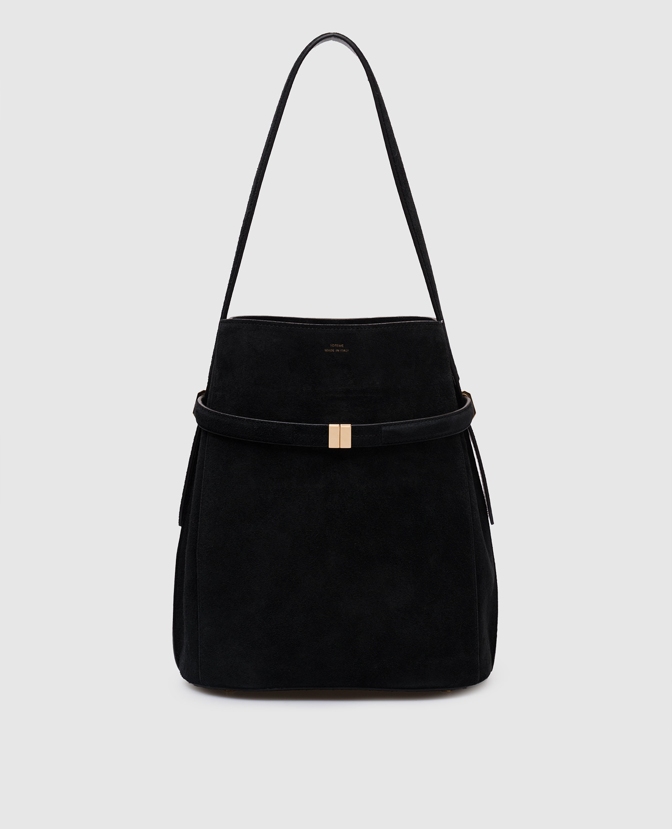 

Black suede bag with logo Toteme