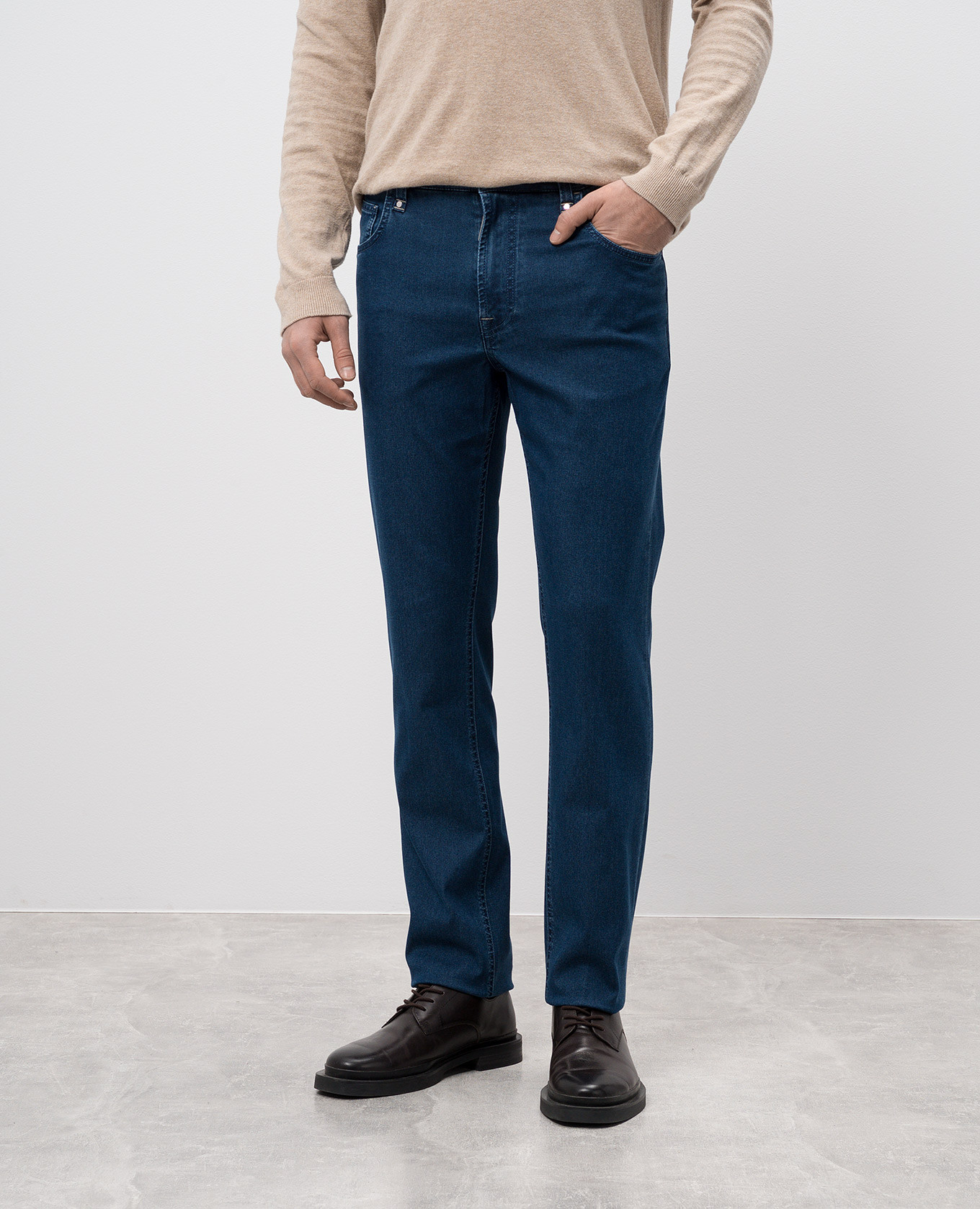 

Blue jeans with logo Stefano Ricci