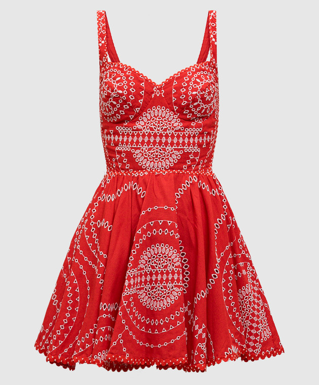 Charo Ruiz - Birdie red embroidered linen mini dress 254603 - shop with  Bulgaria delivery at Symbol