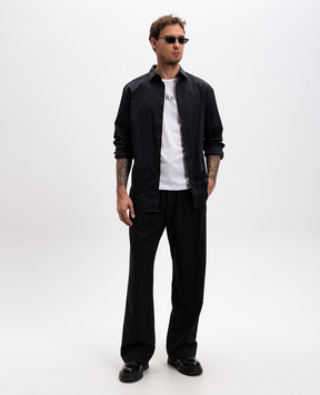 Ann Demeulemeester White t-shirt with Echoes print 2402MJTS0236FA206
