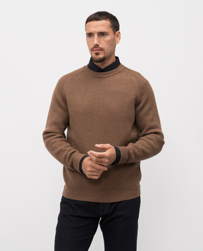 Peserico Brown wool sweater R59425F079044C