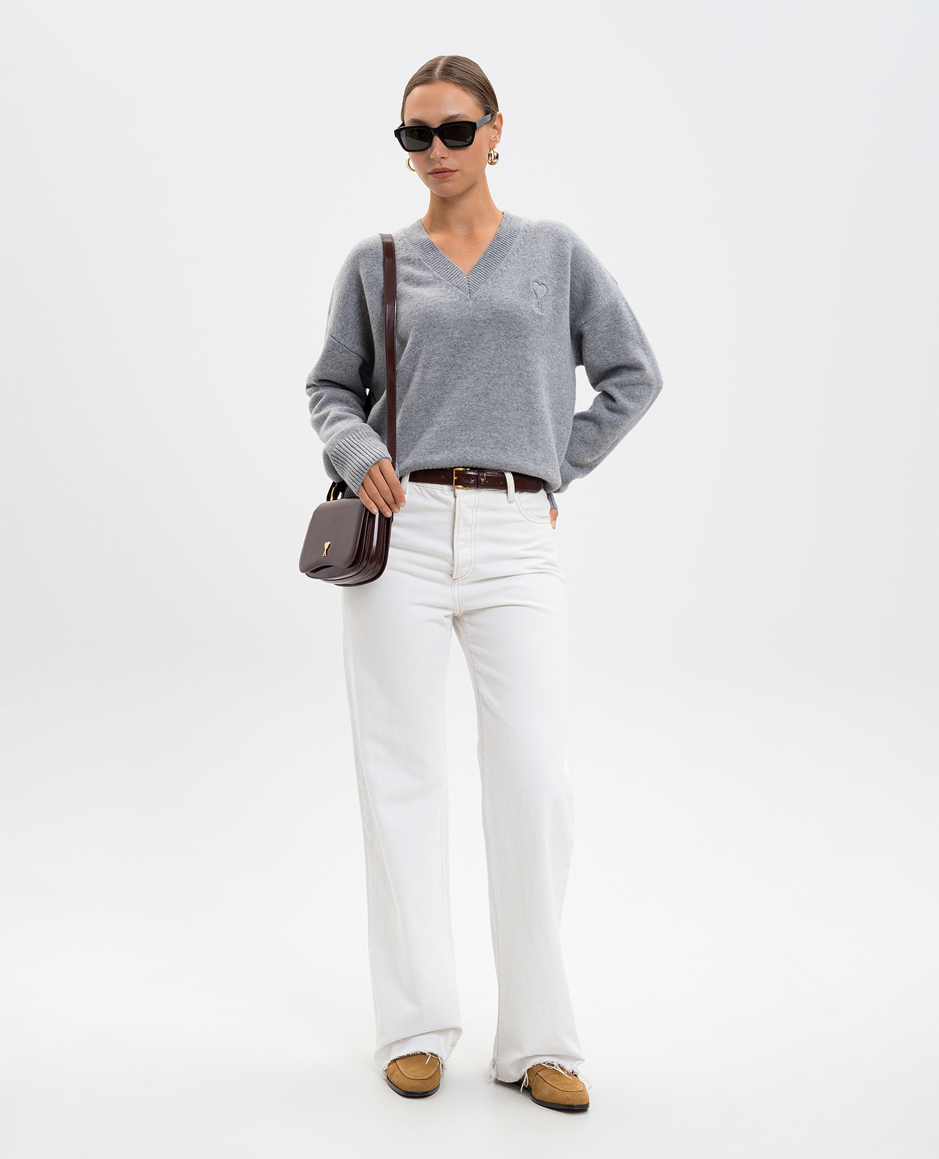 

Gray wool and cashmere pullover Ami Paris, Grey