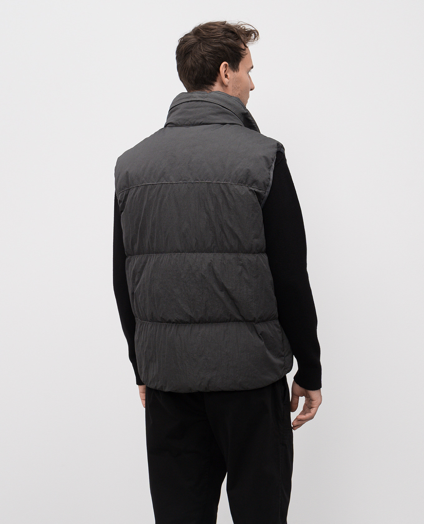 

Green down vest with logo C.P. Company