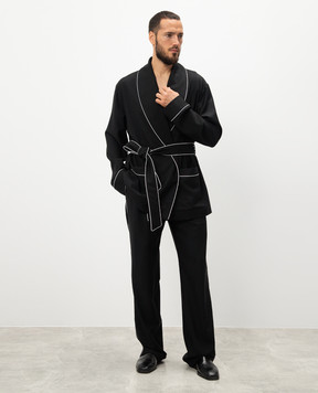 Dolce&Gabbana Black cardigan made of wool G2TQ4TFU2SB