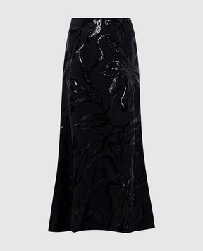 Brunello Cucinelli Black maxi skirt with wool M0W07G3912