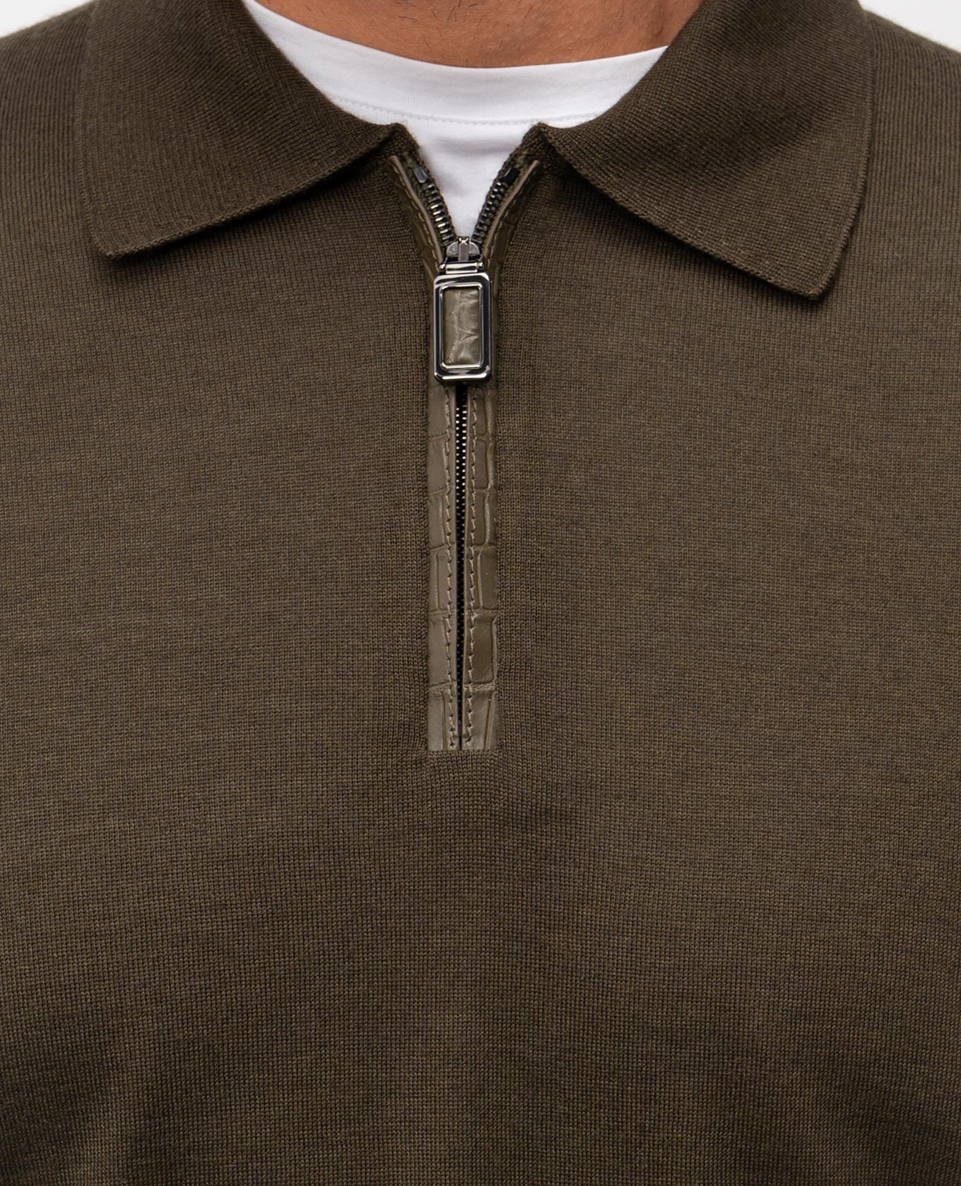 

Green cashmere and silk polo shirt Stefano Ricci