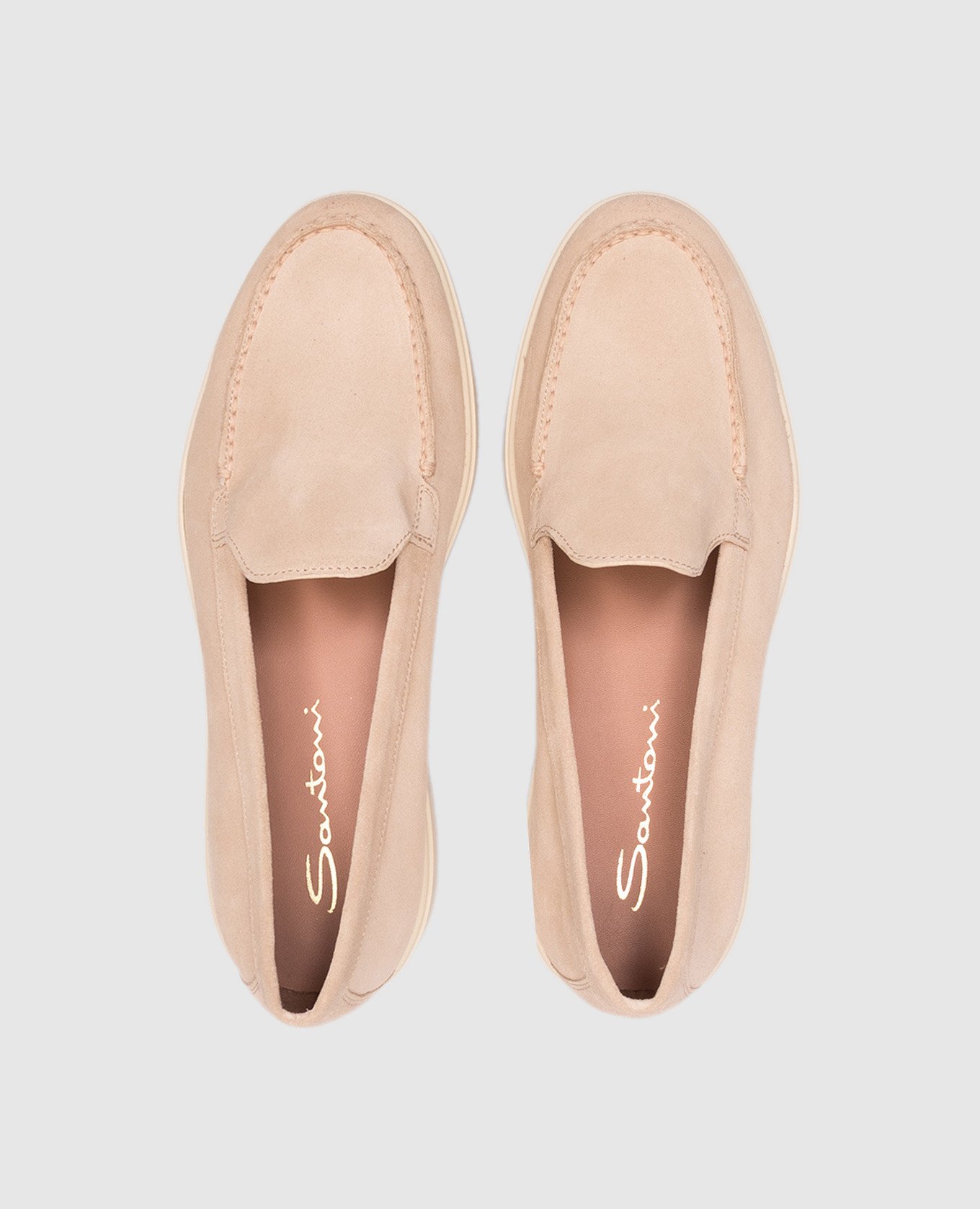 

Beige suede loafers Santoni