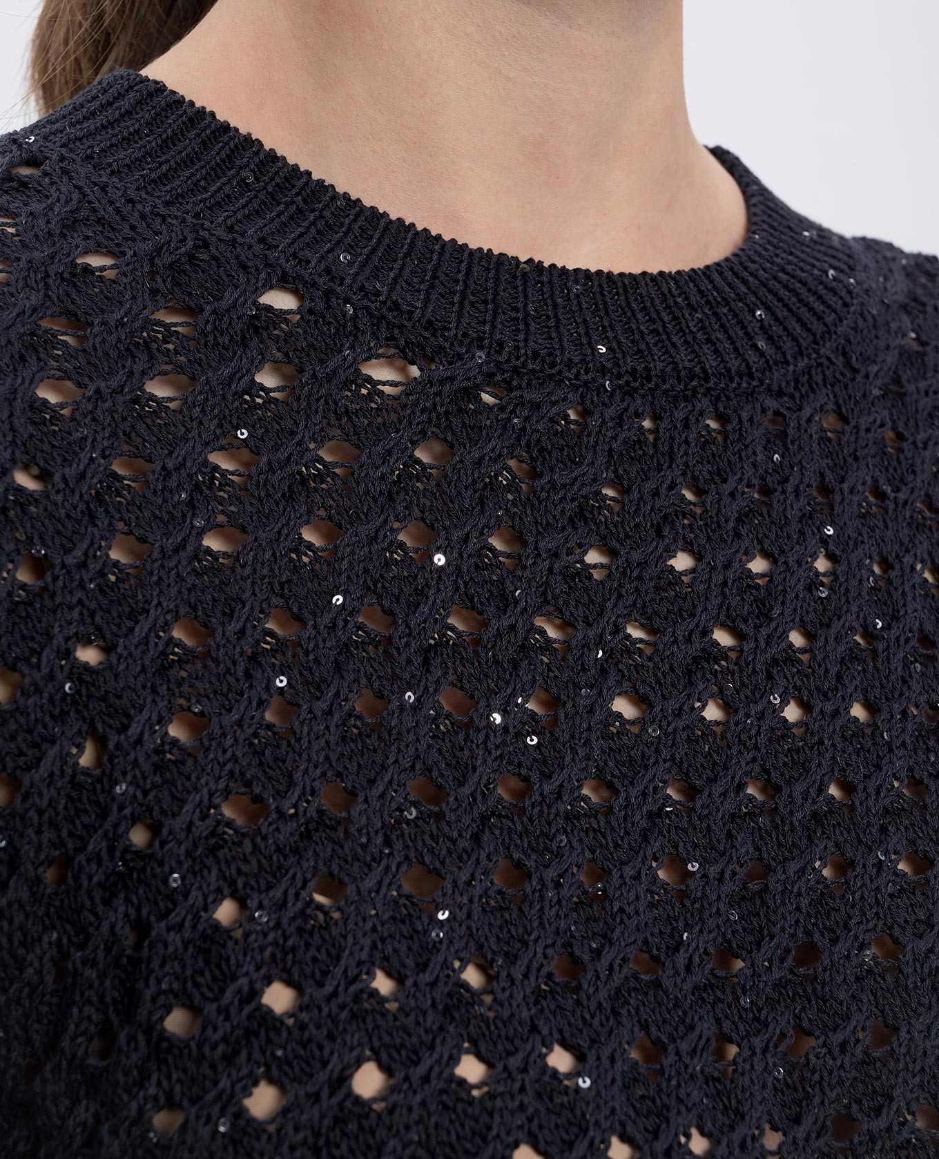 

Blue openwork jumper with sequins Peserico