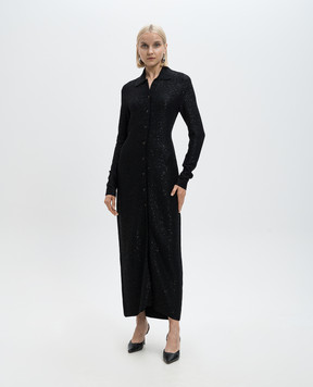 Philosophy di Lorenzo Serafini Black shirt dress with sequins A04885706