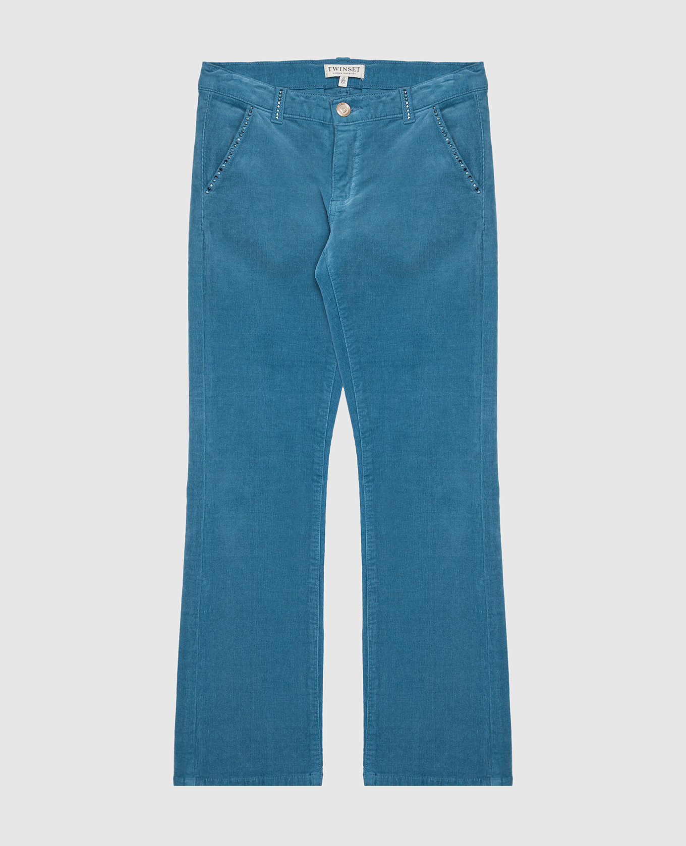 

Children's blue corduroy pants with logo Twinset, Light blue