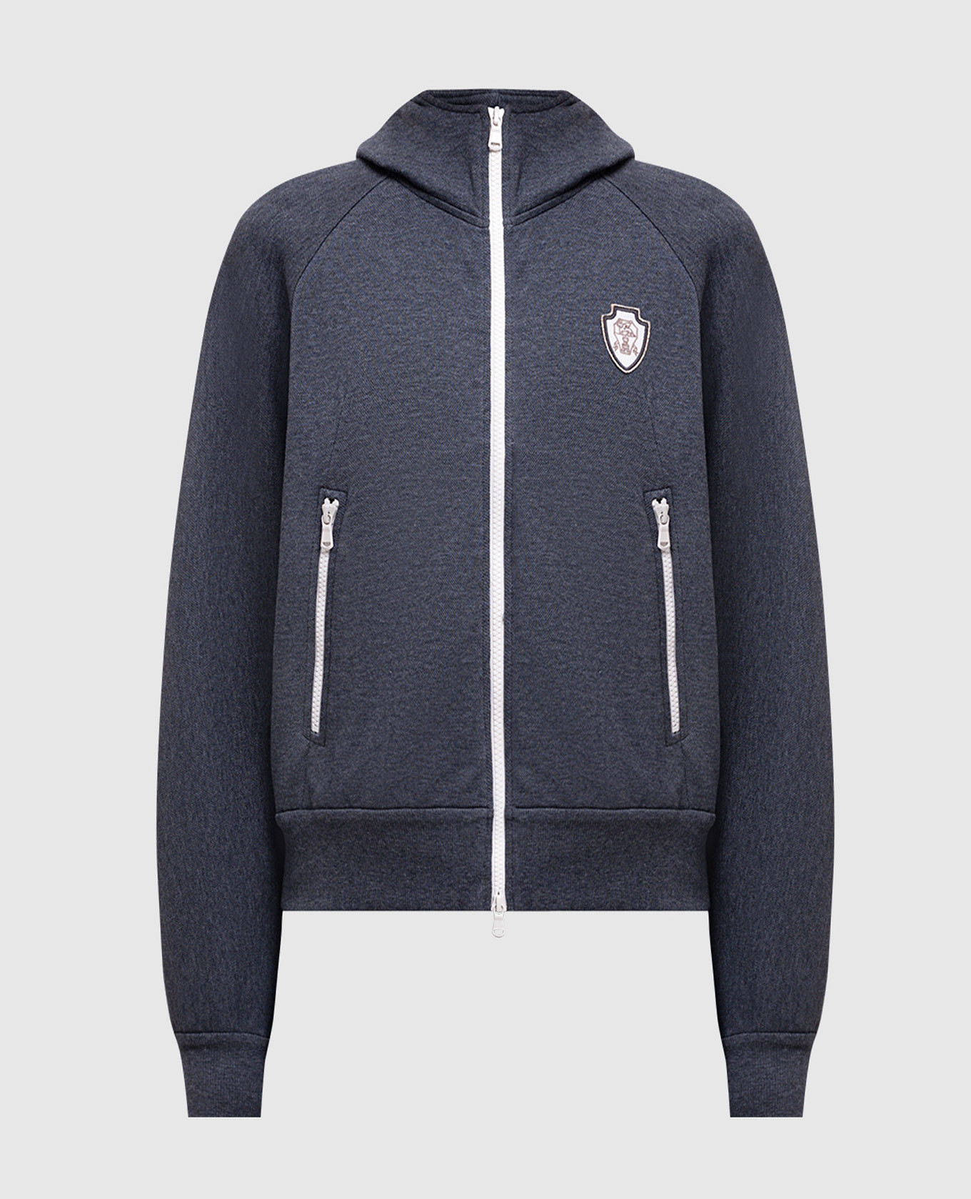 

Grey sports jacket with embroidered emblem Brunello Cucinelli
