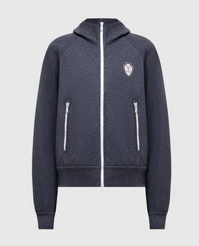 Brunello Cucinelli Grey sports jacket with embroidered emblem MG927VD106