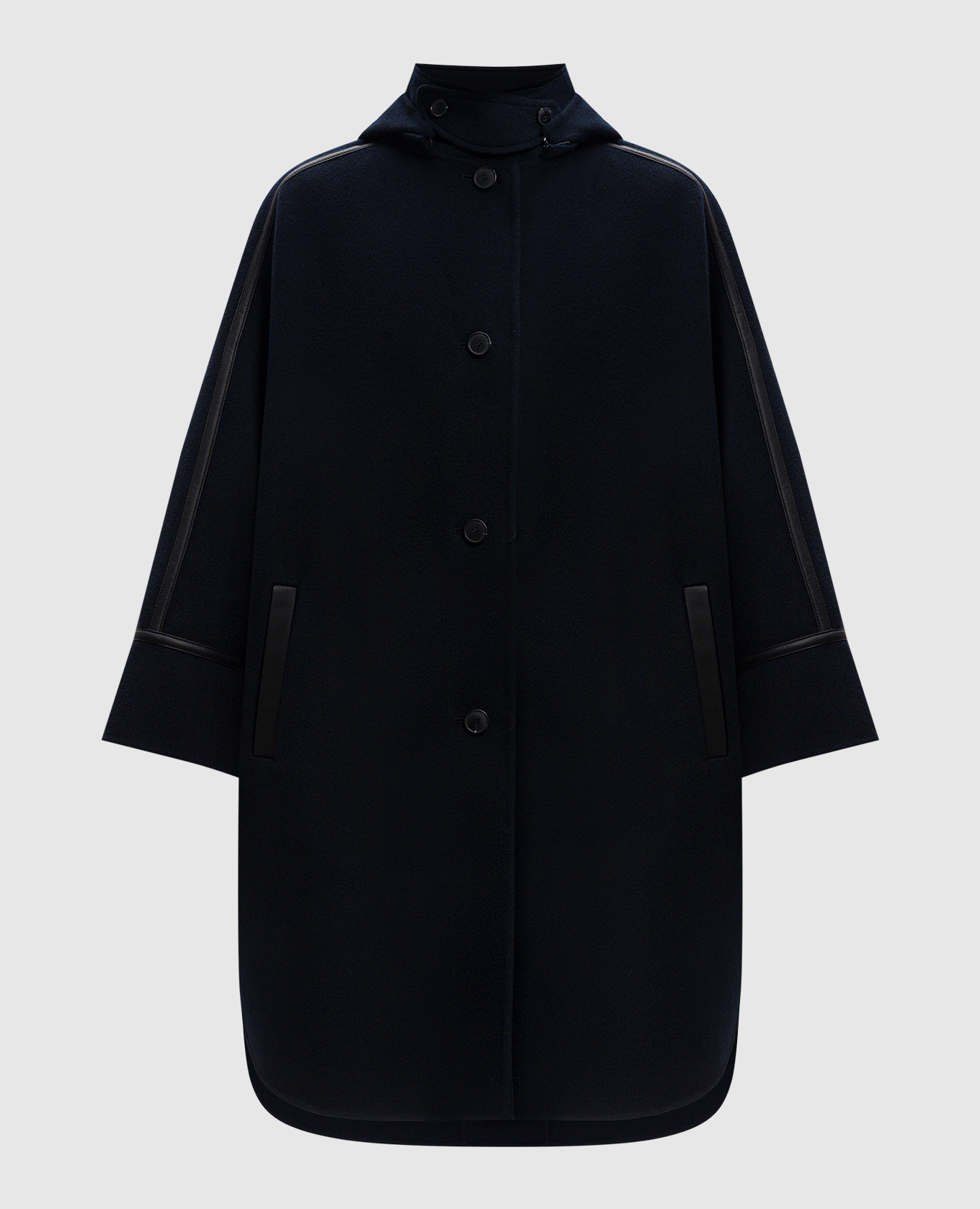 Blue wool and cashmere coat yves salomon