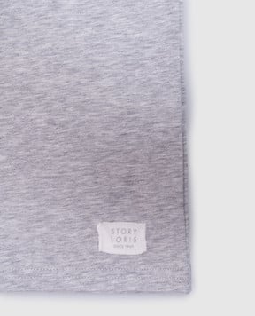 Story Loris Children's gray melange t-shirt with logo patch 1740646