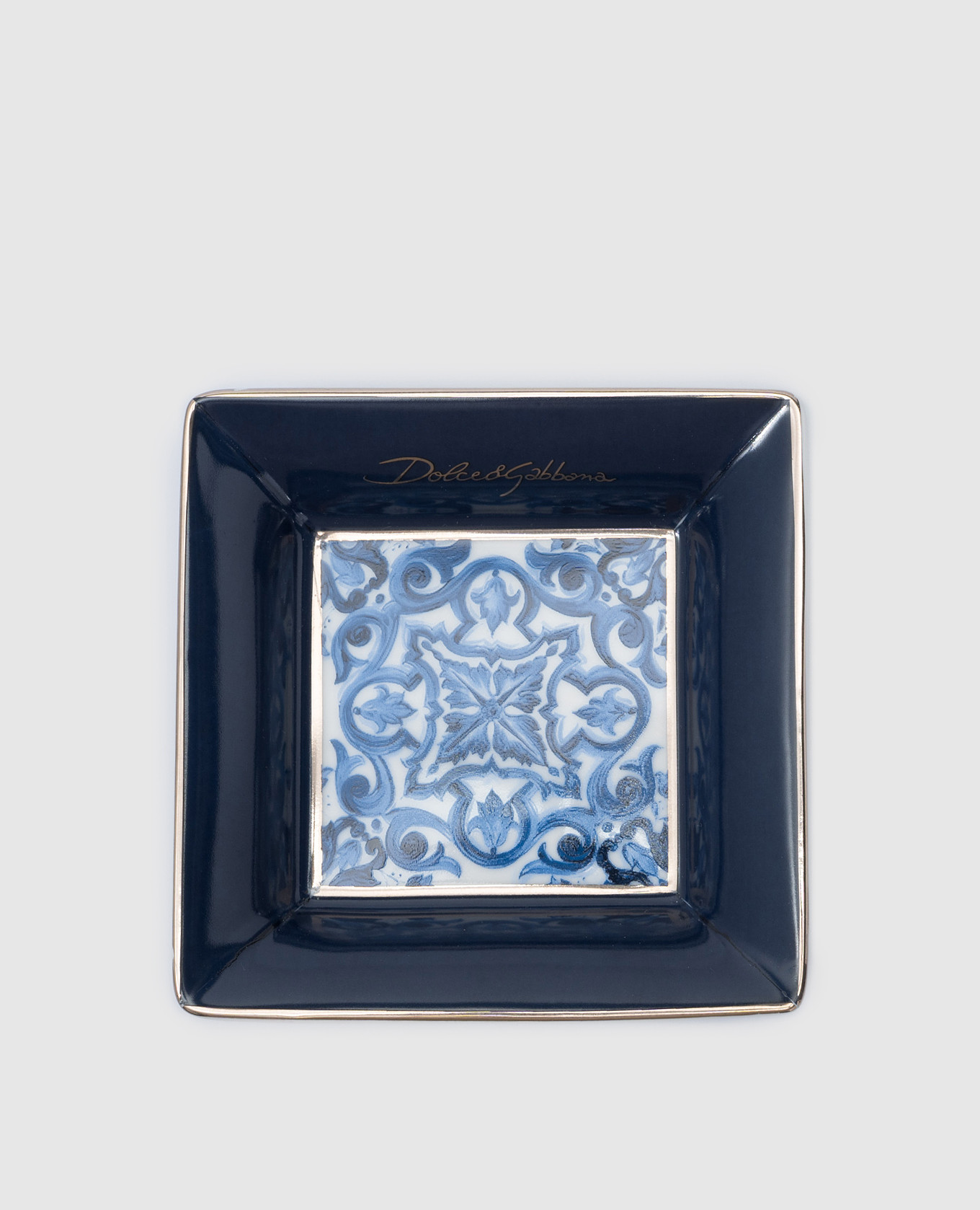 

Blue porcelain trifle stand with logo print Dolce&Gabbana