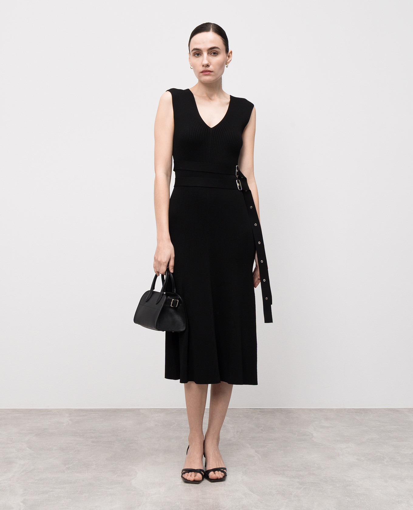 

Madeline black ribbed midi dress PROENZA SCHOULER