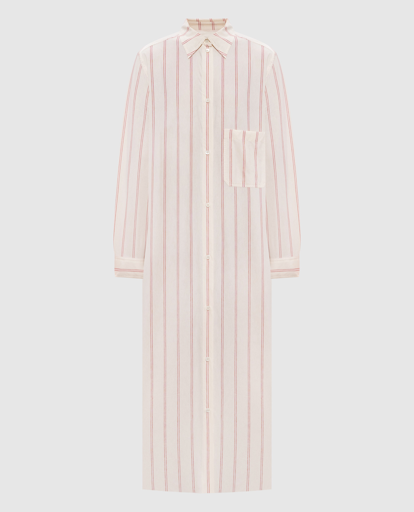 

Beige striped silk shirt dress Toteme