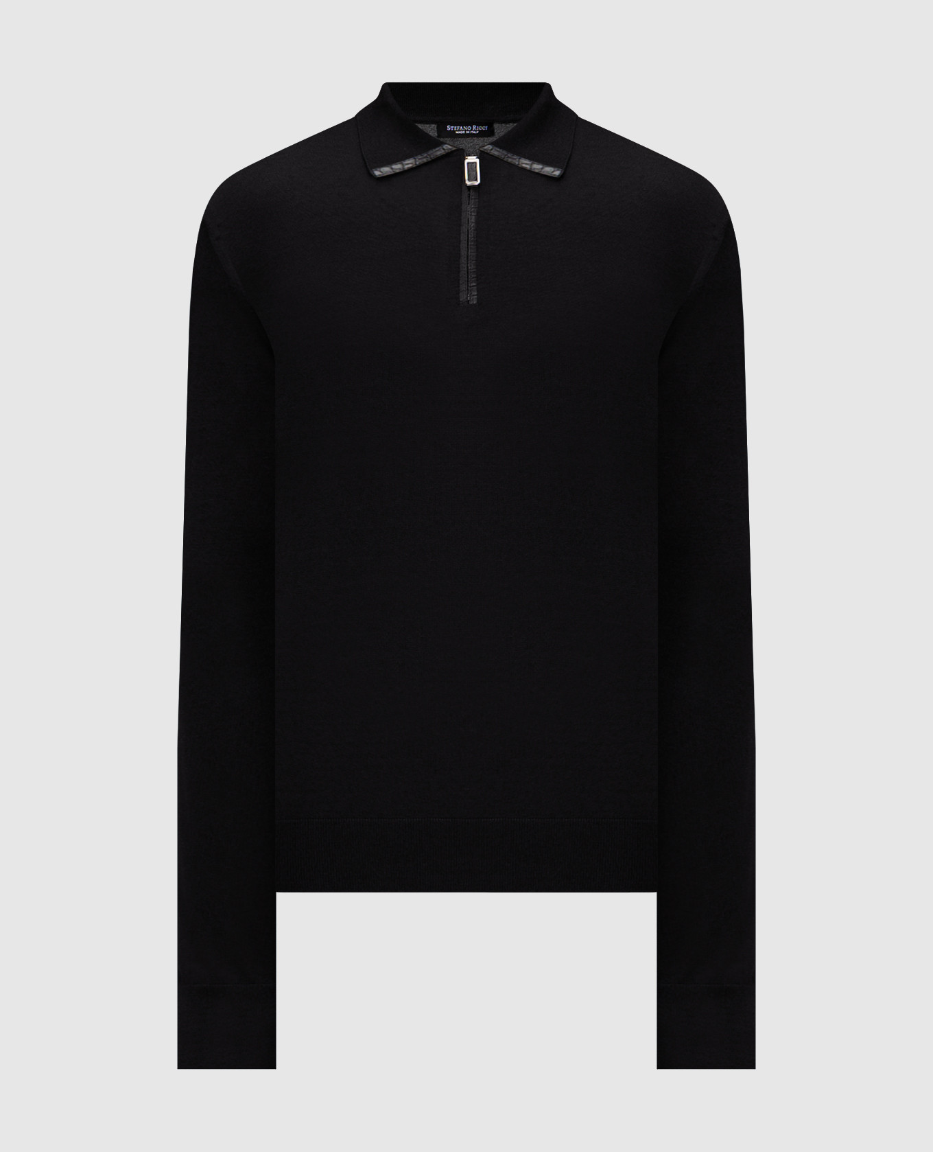 Black cashmere and silk polo shirt Stefano Ricci