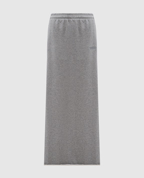 Vetements Gray maxi skirt with logo embroidery WA65SK120G