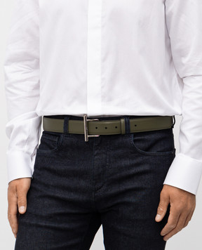 Alexander McQueen Khaki T-Bar Leather Belt 8052051AAVB