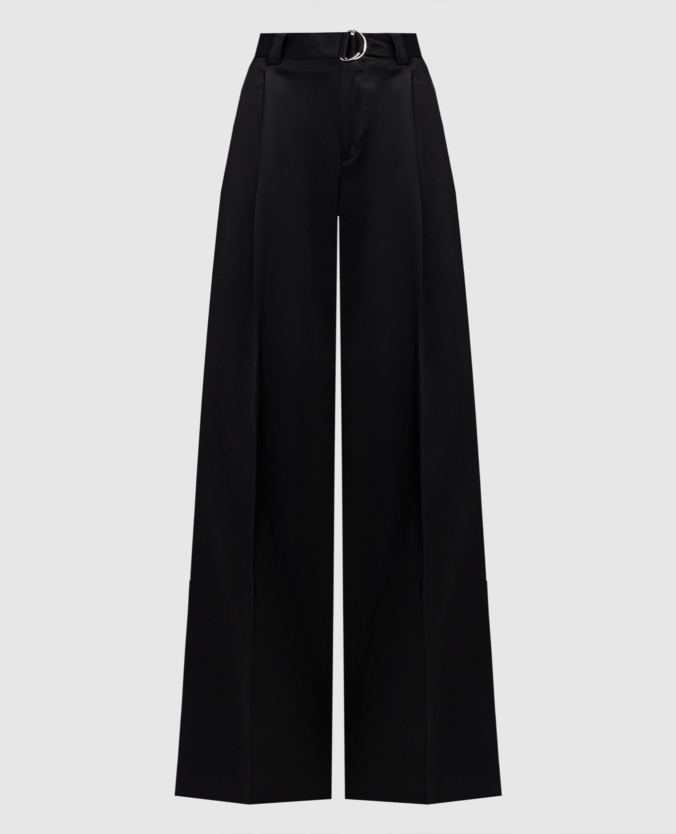 

Black silk flared pants with snaps Jacob Lee