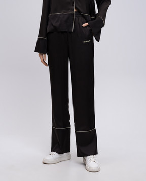 Off-White Brown silk pants OWCA18KS25FAB002
