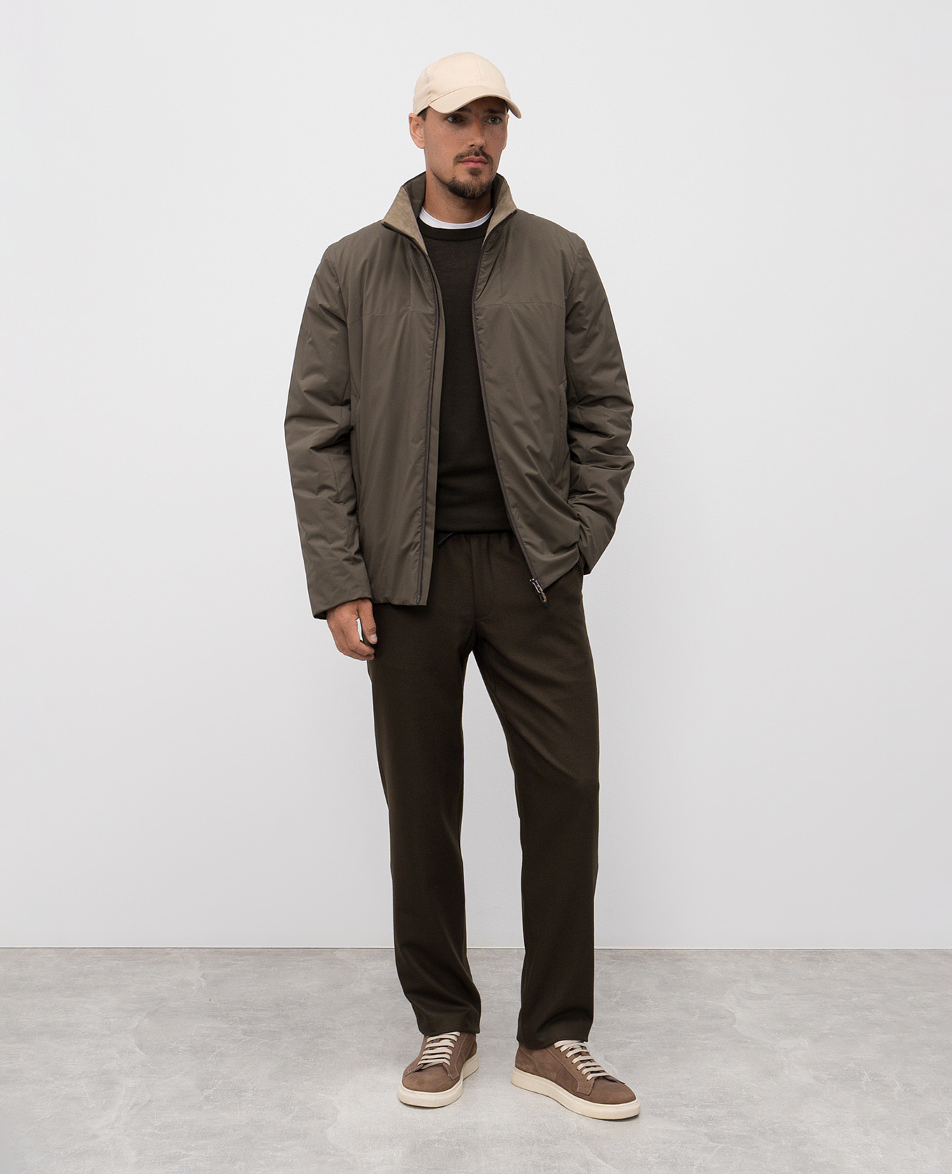 

Khaki jacket with logo print Sease