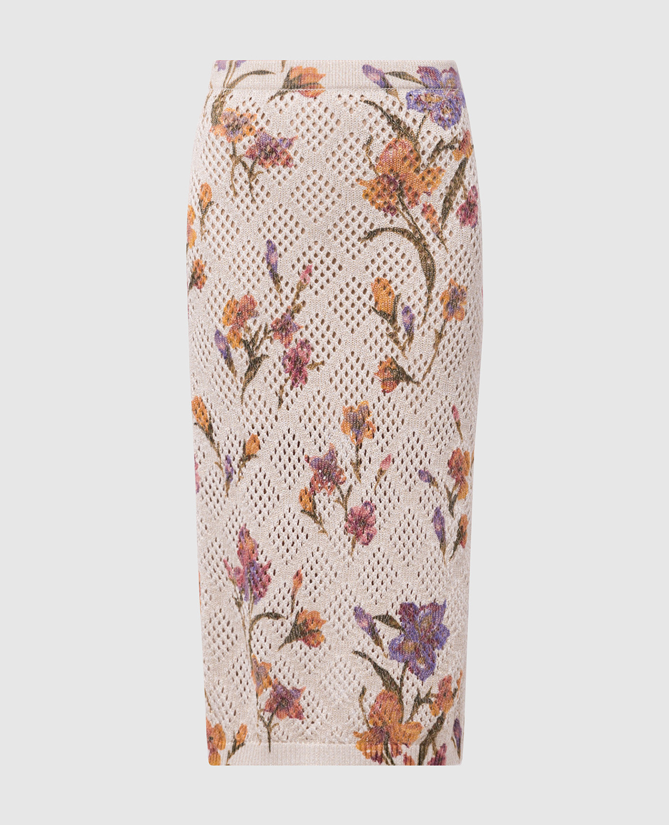 

White openwork midi skirt with a pattern Twinset