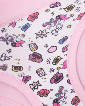 RiminiVeste Lovely baby pink unicorn print briefs with lettering B2823J