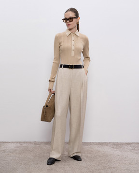 Toteme Beige ribbed top 252WRT0453YA0044