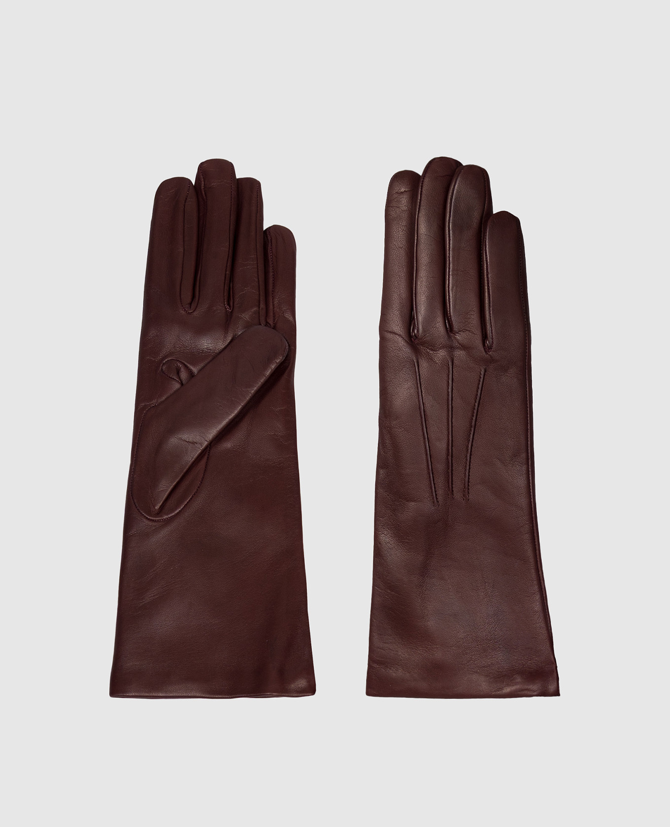 Burgundy leather gloves Sermoneta Gloves