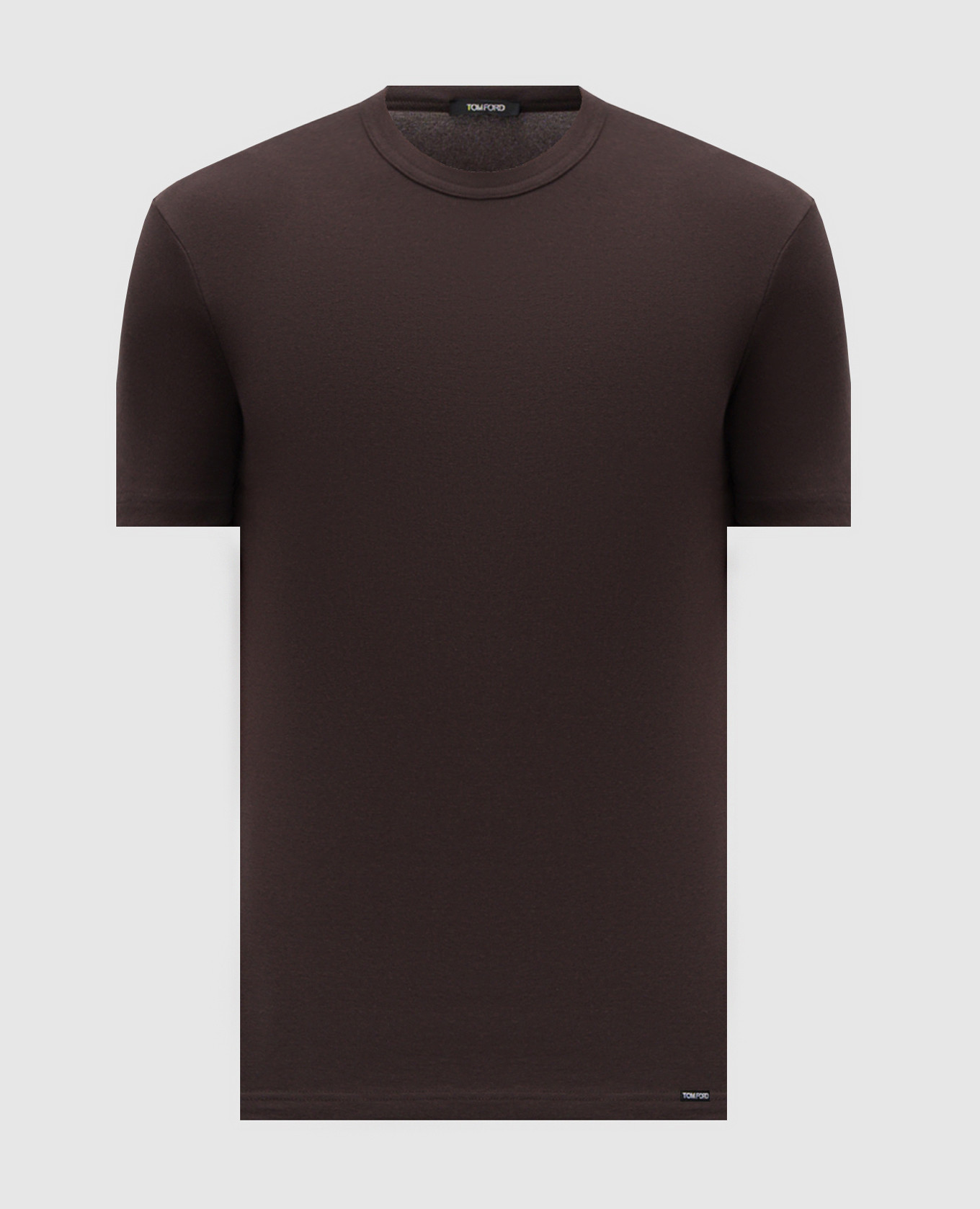 Brown T-shirt with logo patch Tom Ford