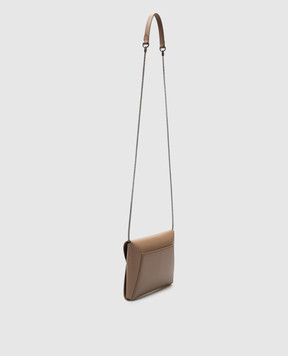 Brunello Cucinelli Beige leather Duo clutch with logo MWTKD2722P