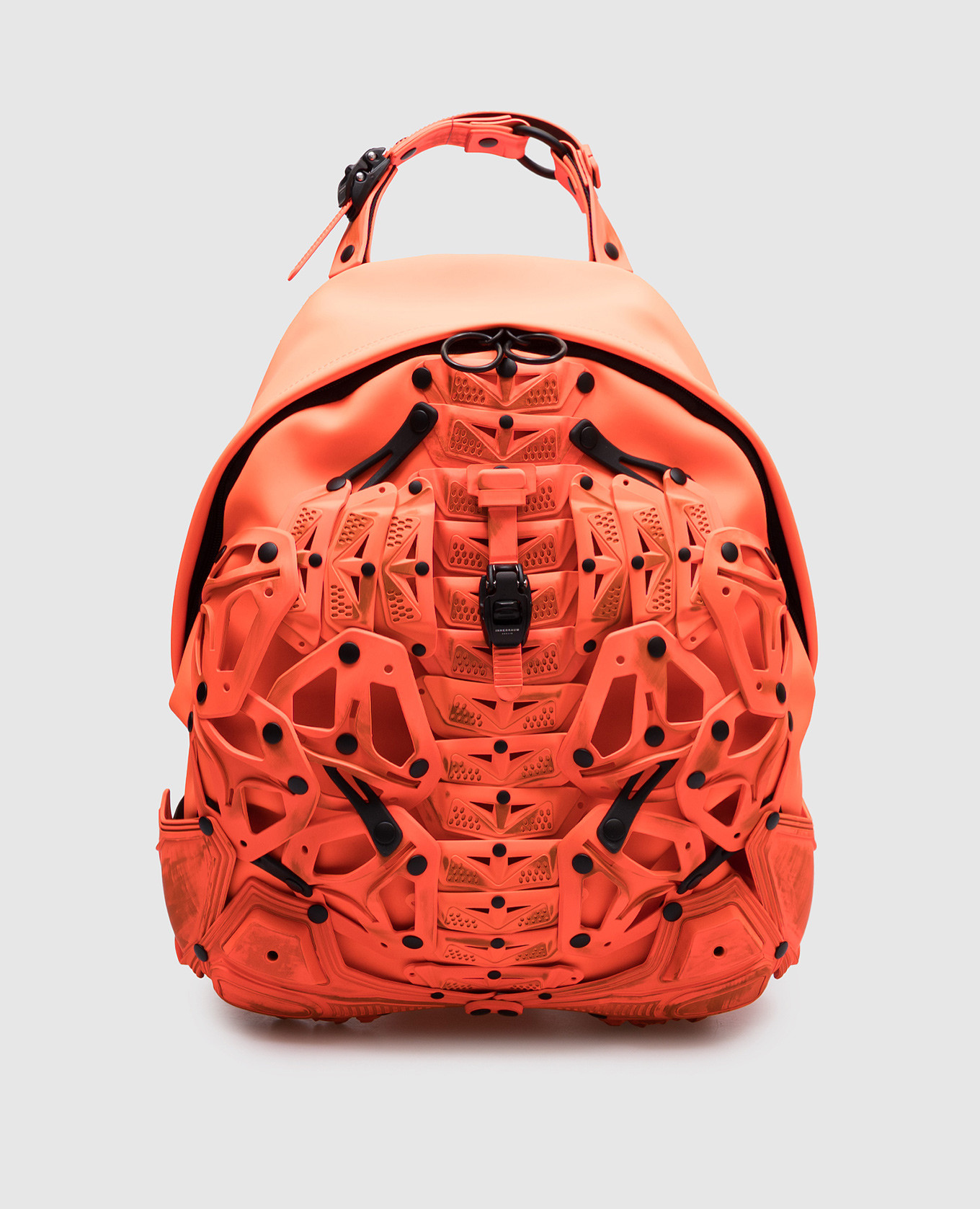 

BP1 orange backpack with vintage effect Innerraum