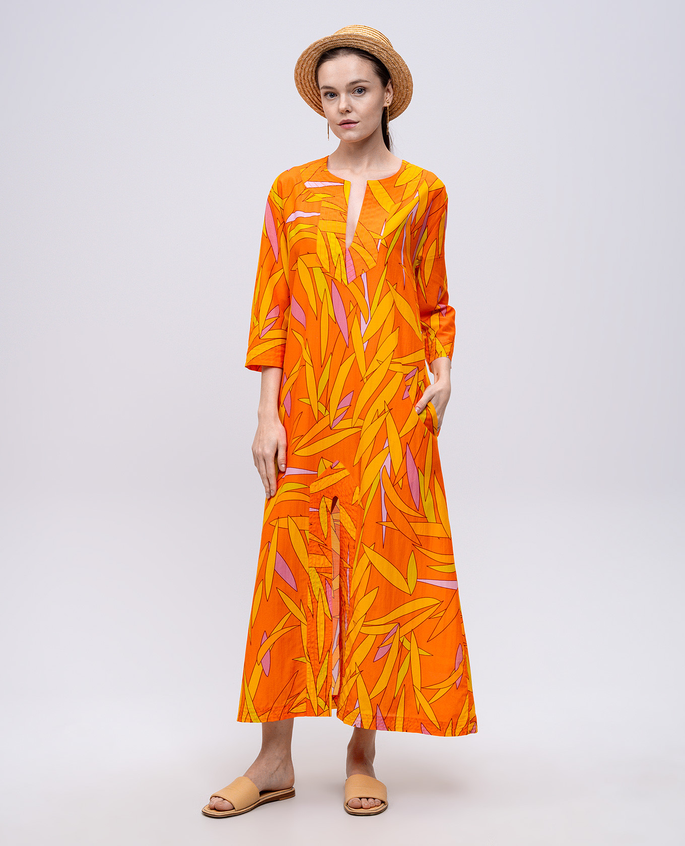

Orange printed silk maxi dress Vilebrequin