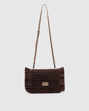 Peserico Brown clutch with monil chain S38305C0RCC014
