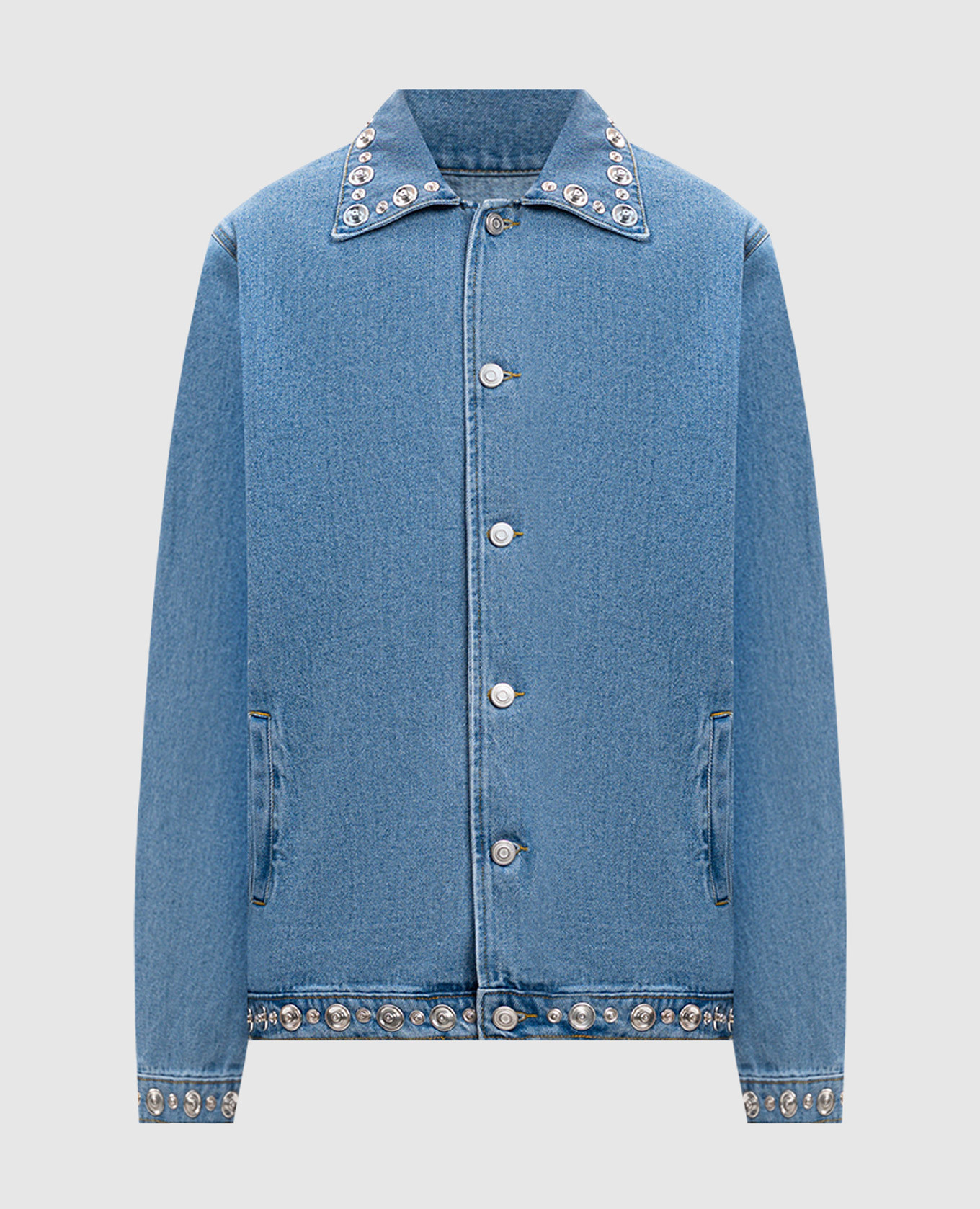 Blue denim jacket with metal studs Coperni